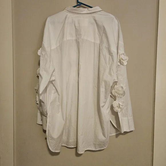 Maeve White Floral Button Down Shirt - Picture 7 of 8